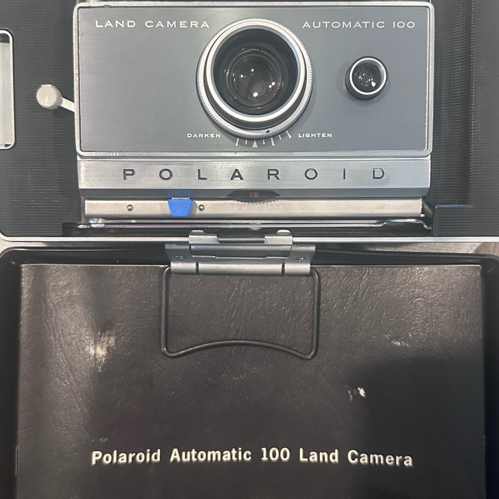 Polaroid Land Camera with Silver and Black Finish